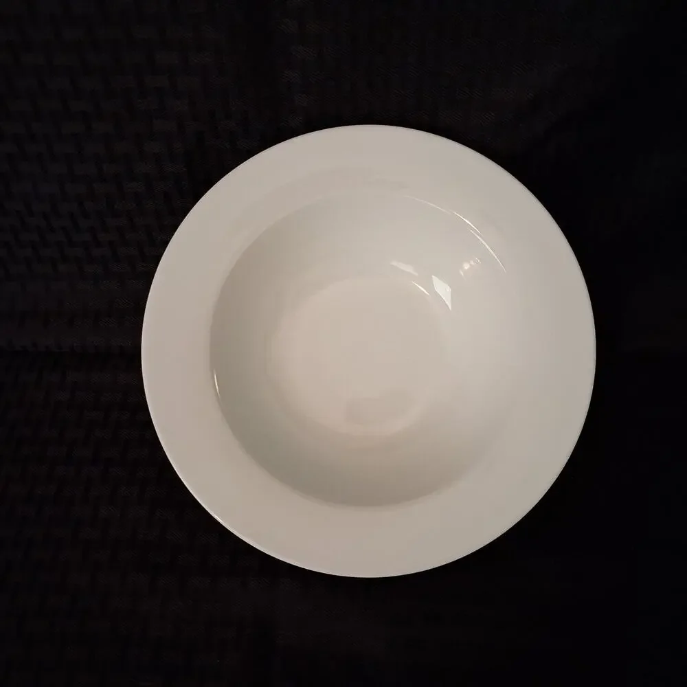 Pier 1 One 8 1/2” Luminous Set of 2 White Soup Pasta Bowls